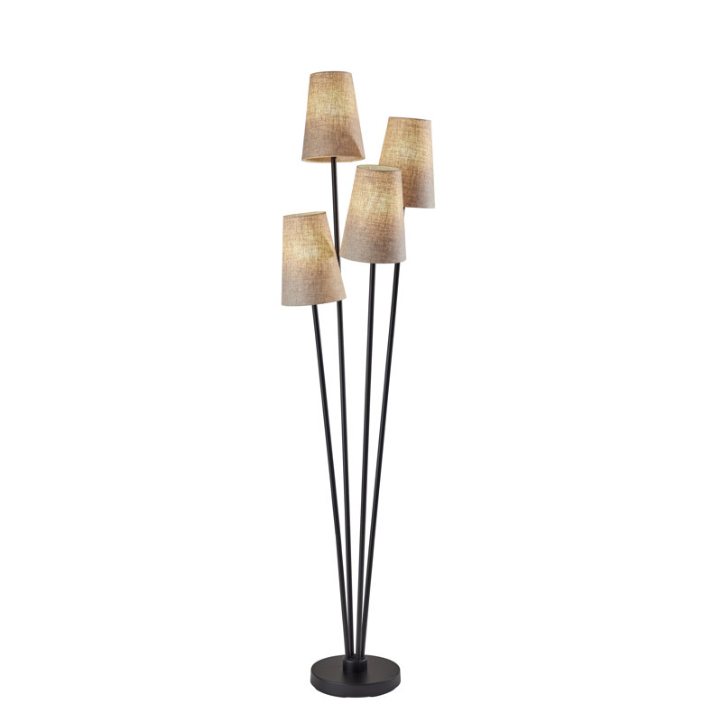 Lampe sur pied 68 po Pierre, Noir, Brun pâle