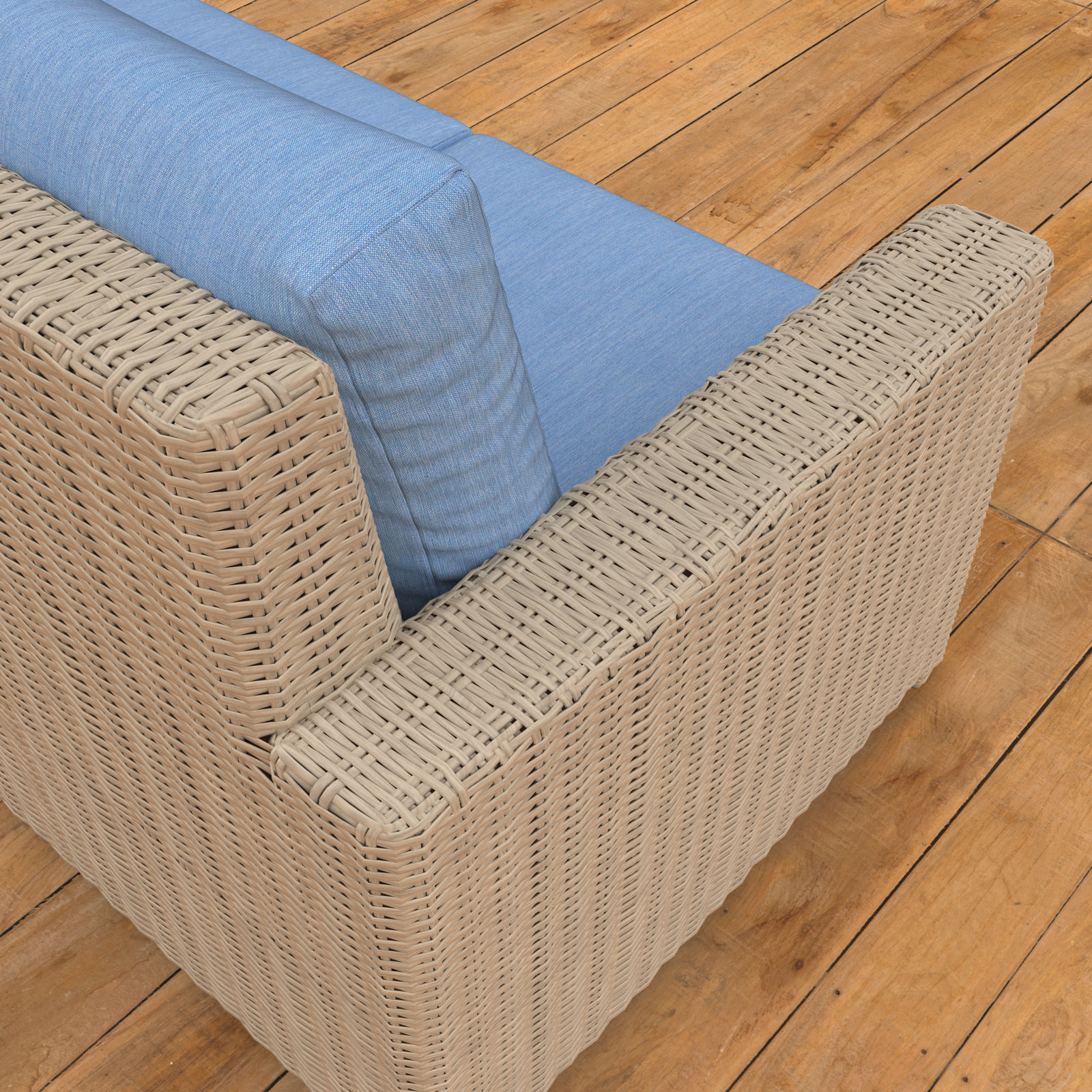 Henri 91" Patio Sectional Set, Cast Ocean