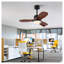 Ventilateur de plafond 36 po en bois de noyer noir et foncé avec lumière DEL à intensité variable, moteur à courant continu silencieux, télécommande