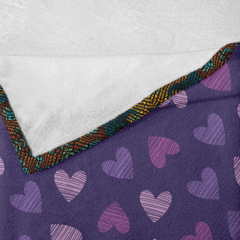 Ambesonne Fleece Throw Blanket, 50" W x 60" L, Heart