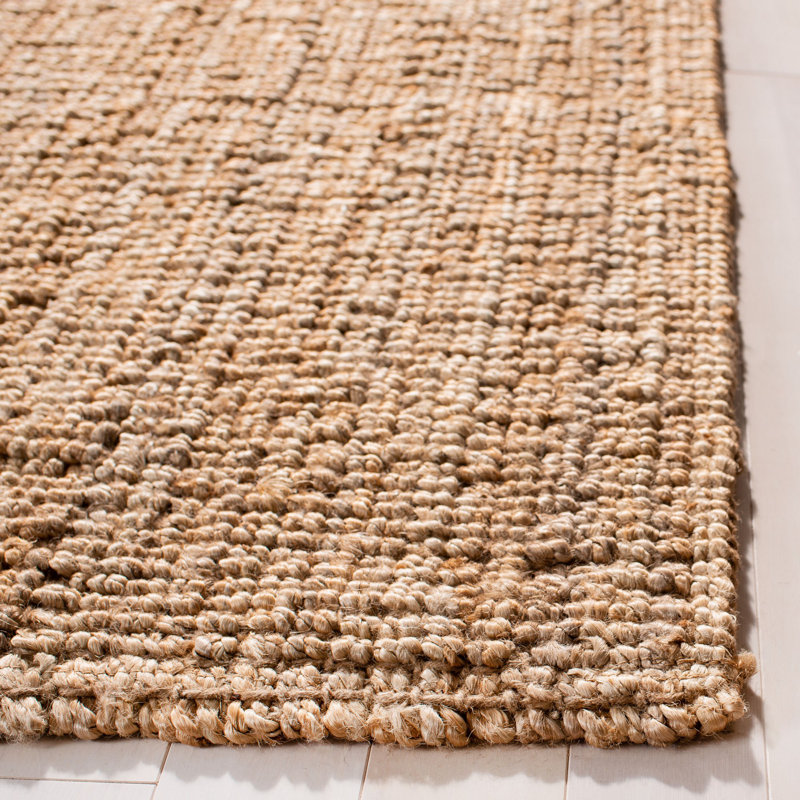 Redick Natural Fiber Hand Loomed Jute Solid Color Rug, Rectangle 5' x 8'