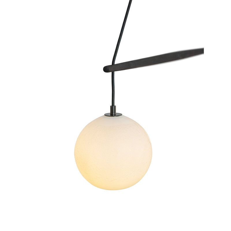 Miro 2 - Light Chandelier, Black , Dark Stained Walnut, White