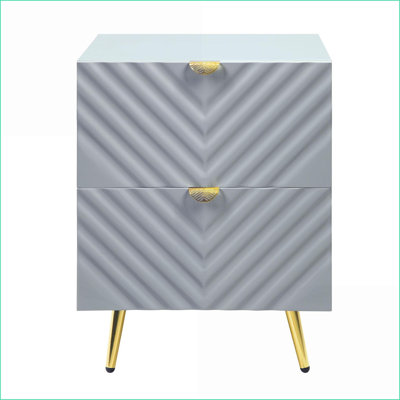 Table de chevet 2 tiroirs Gaines Grey