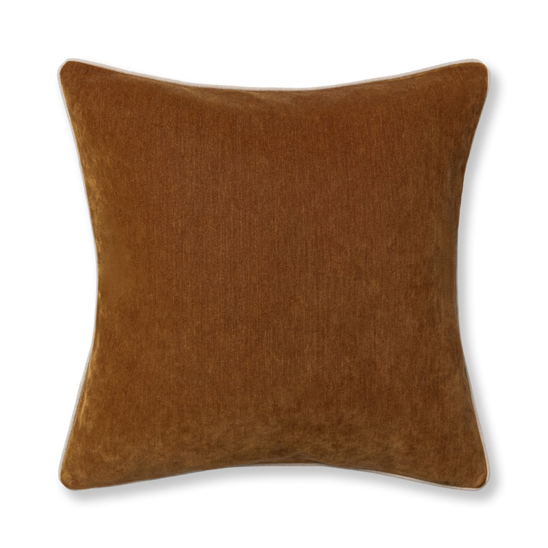 Tildon Chenille Fabric Throw Pillow, Orange