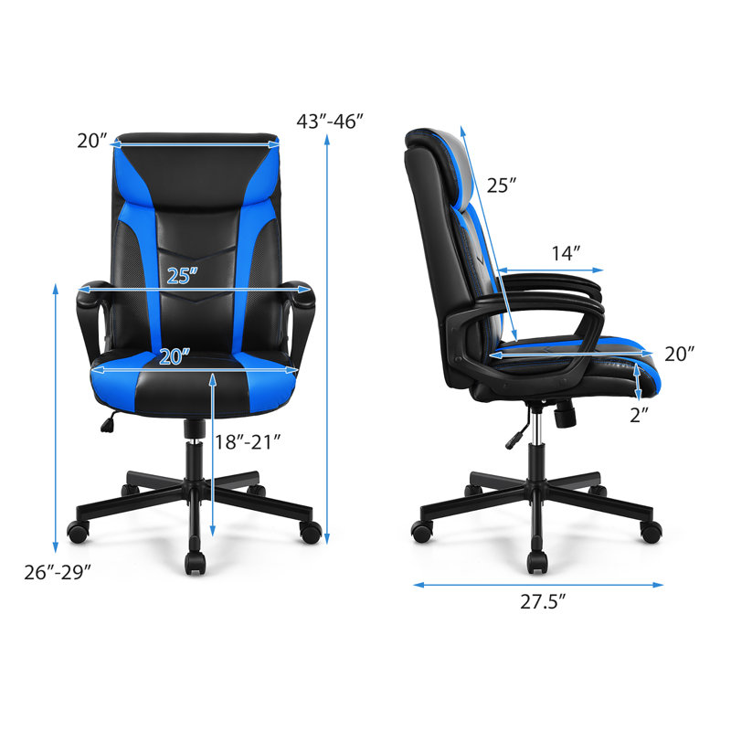 Fauteuil de jeu Bernabeu, Noir / bleu