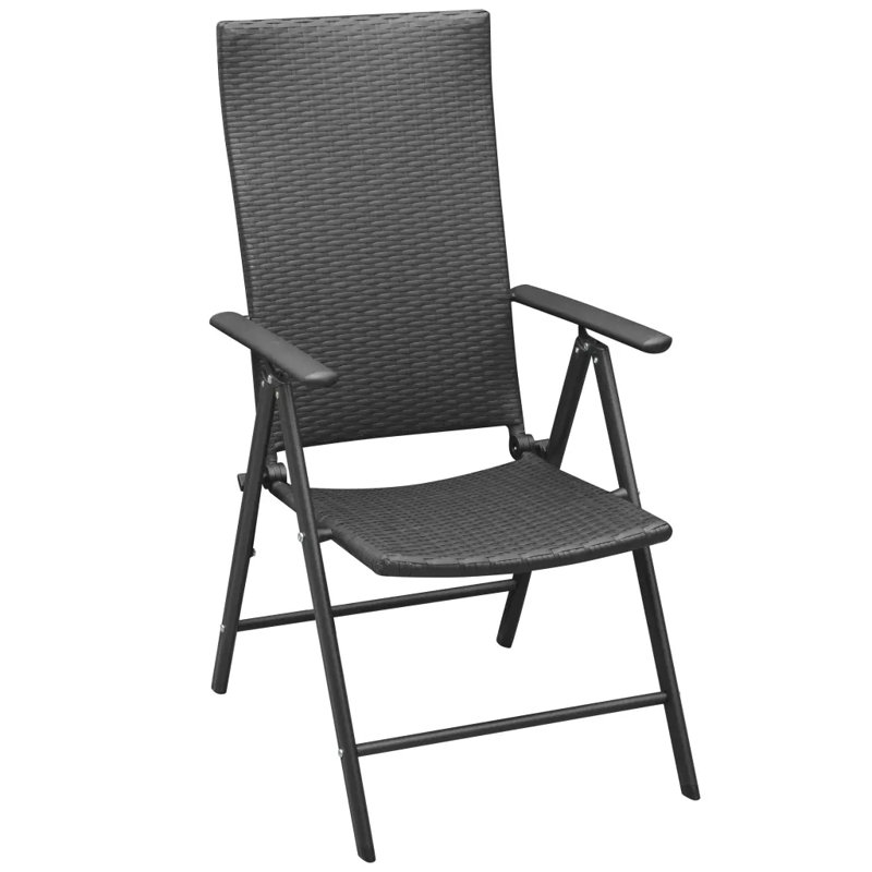 Calin Stacking Patio Dining Armchair, Black
