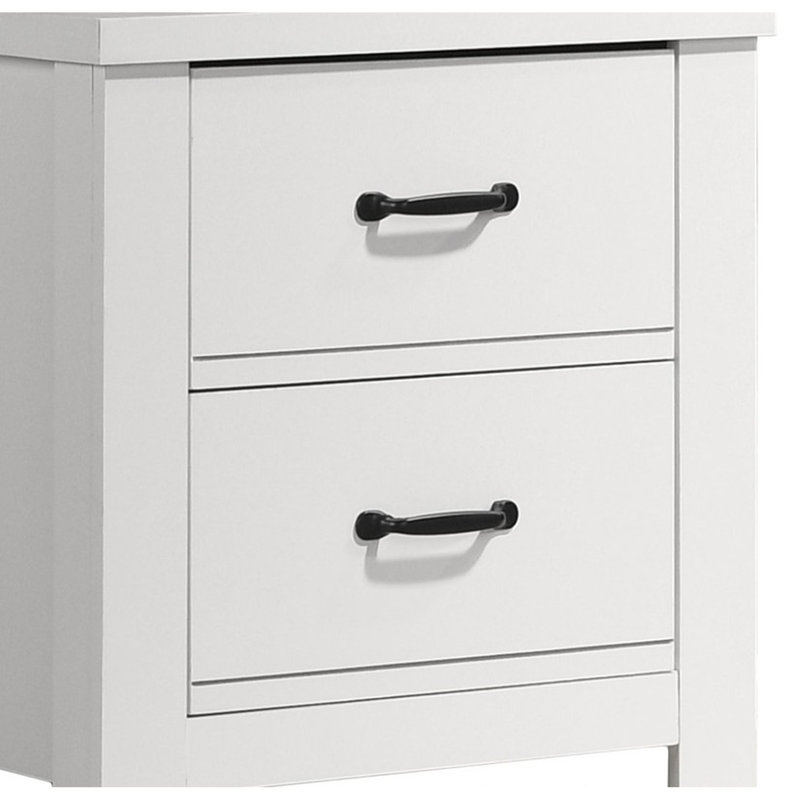 Table de chevet blanche à 2 tiroirs l 21,5 po Cosmo