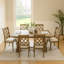 Grande table de cuisine moderne Minobay et chaises de salle à manger rembourrées pour le salon et la salle à manger, ensemble de table de salle à manger rétractable rétro en bois de 102,01 pouces pour 6 personnes (1 table + 6 chaises)-118303392