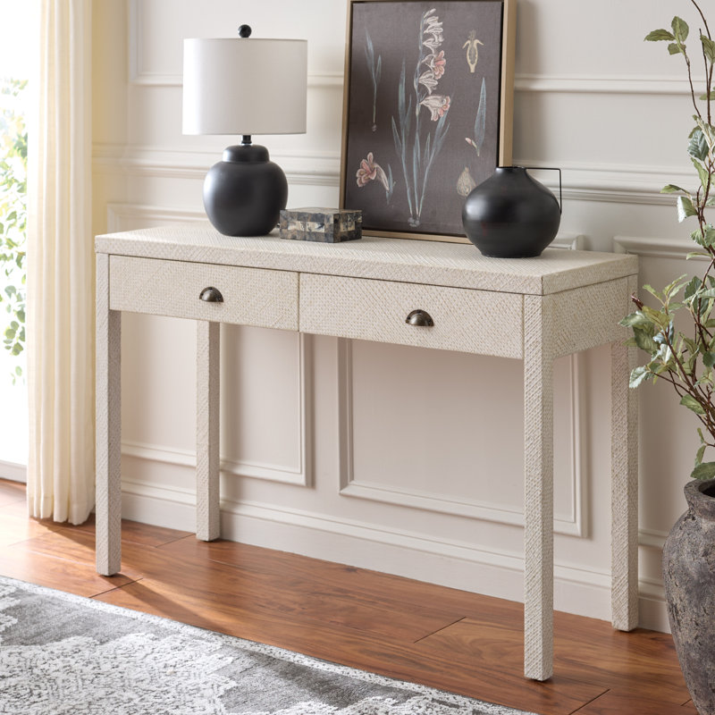 Console 2 tiroirs Gracelee, Blanc