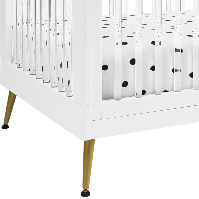 Sloane 4-in-1 Convertible Crib, White/Gold