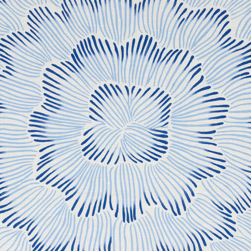Feather Bloom Fabric, Blue