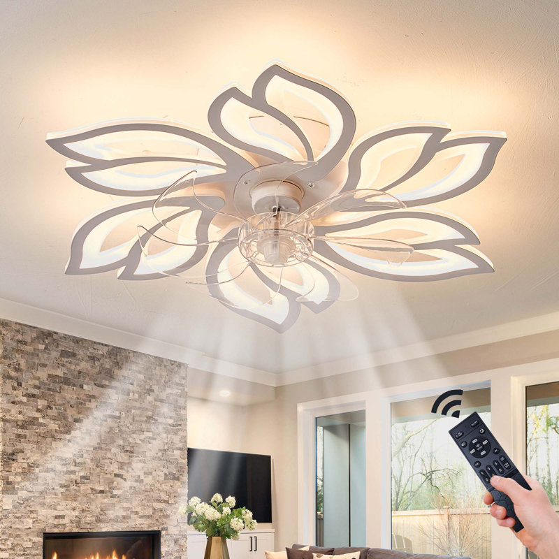 Faiyaaz 14'' Ceiling Fan with LED Lights, White