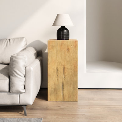 Table de bout d'apparence en bois, 33,79 po de hauteur, sélection de couleur naturelle, adaptable à l'intérieur et à l'extérieur, se marie avec d'autres pièces pour la table de présentation