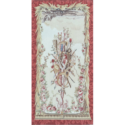 Hand-Knotted High-Quality Red and Beige Runner
