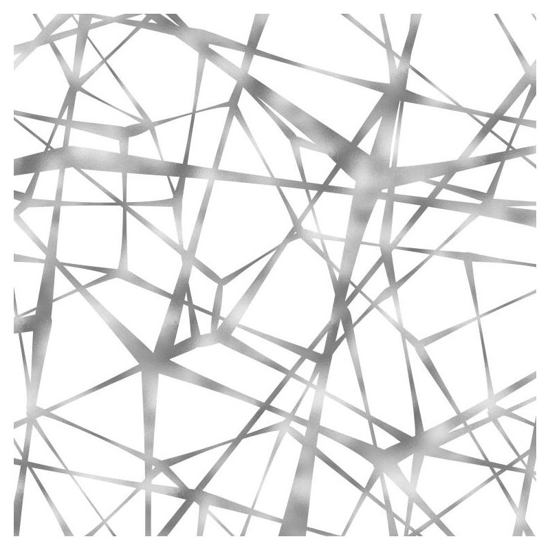Web Geometric Peel & Stick Wallpaper Roll by Jamie Graney, Silver