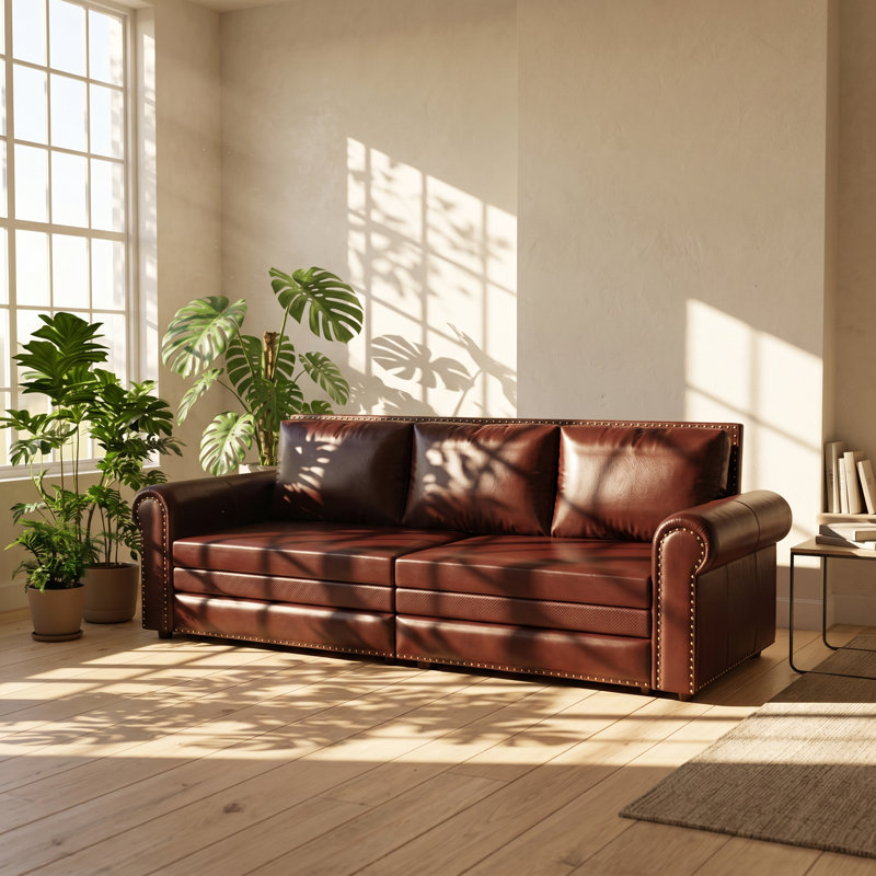 Canapé-lit convertible 3 en 1 en similicuir Chesterfield l 93,7 po x P 35,4 po x H 38,4 po