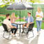 Steel Patio Dining Set Table,