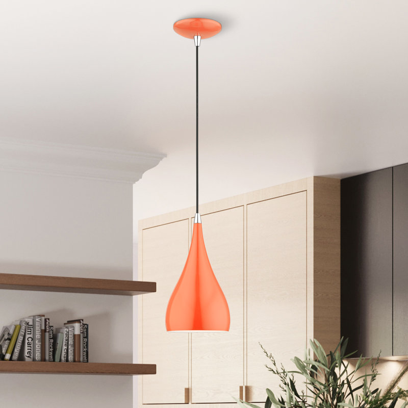 Ithel 1 - Light Pendant, Shiny Orange, Shiny Orange/Polished Chrome