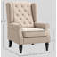 Chaise longue capitonnée à boutons, beige-1650279770