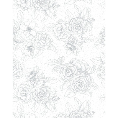 Dotwork Floral Wallpaper