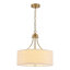 Lustre tambour moderne à 3 lumières 17,7 po avec abat-jour en lin beige pour îlot de cuisine