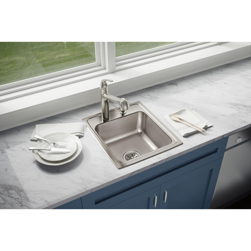 Évier de cuisine encastré Lustertone L 17 po x l 20 po, 0 trou