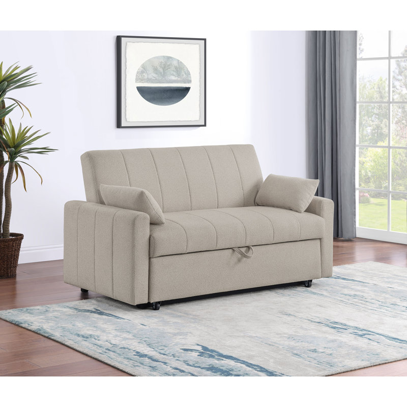 Hartigan Boucle Upholstered Sleeper Sofa Bed Latte, Latte