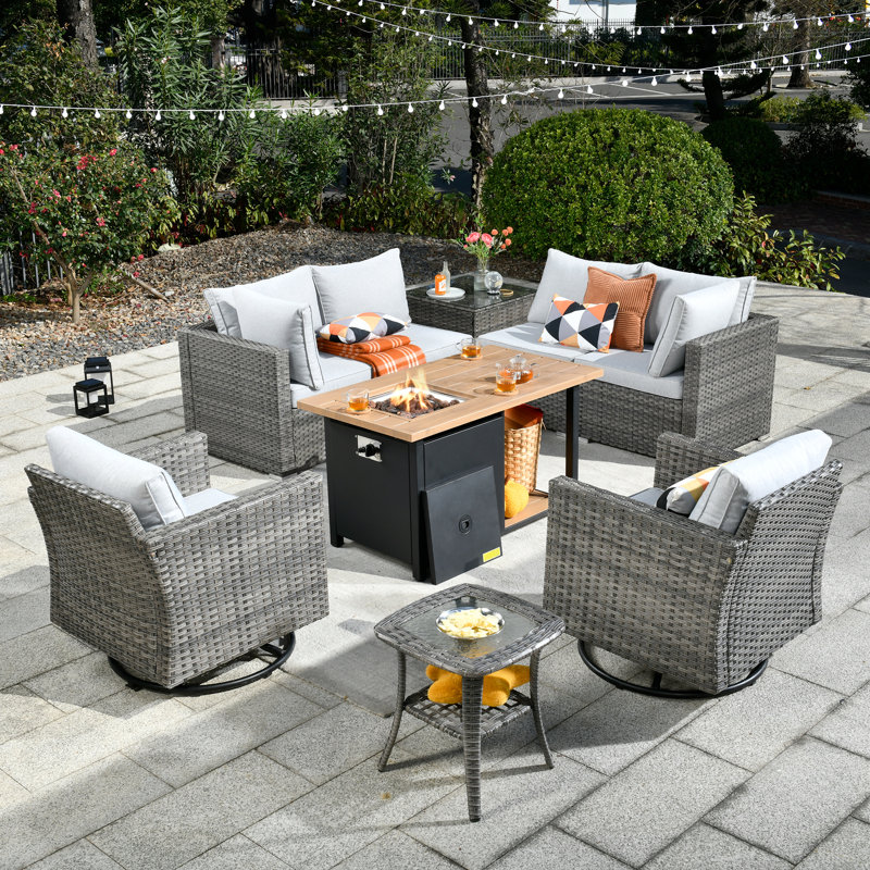 Ensemble de conversation modulaire avec coussins Hop, Noir, 2