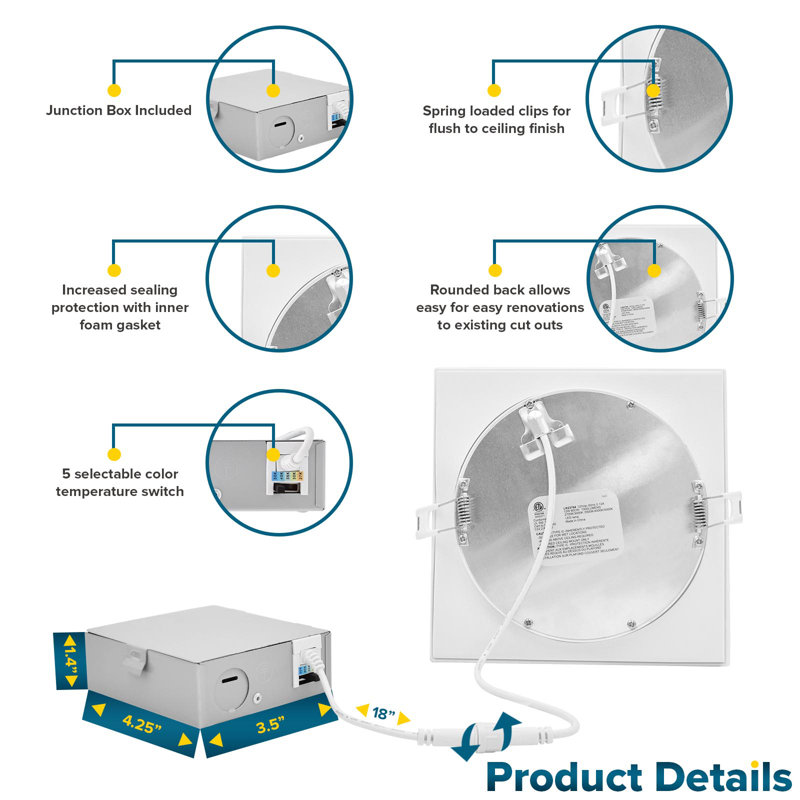 Selectable 12 W Dimmable Smart Enabled LED Canless