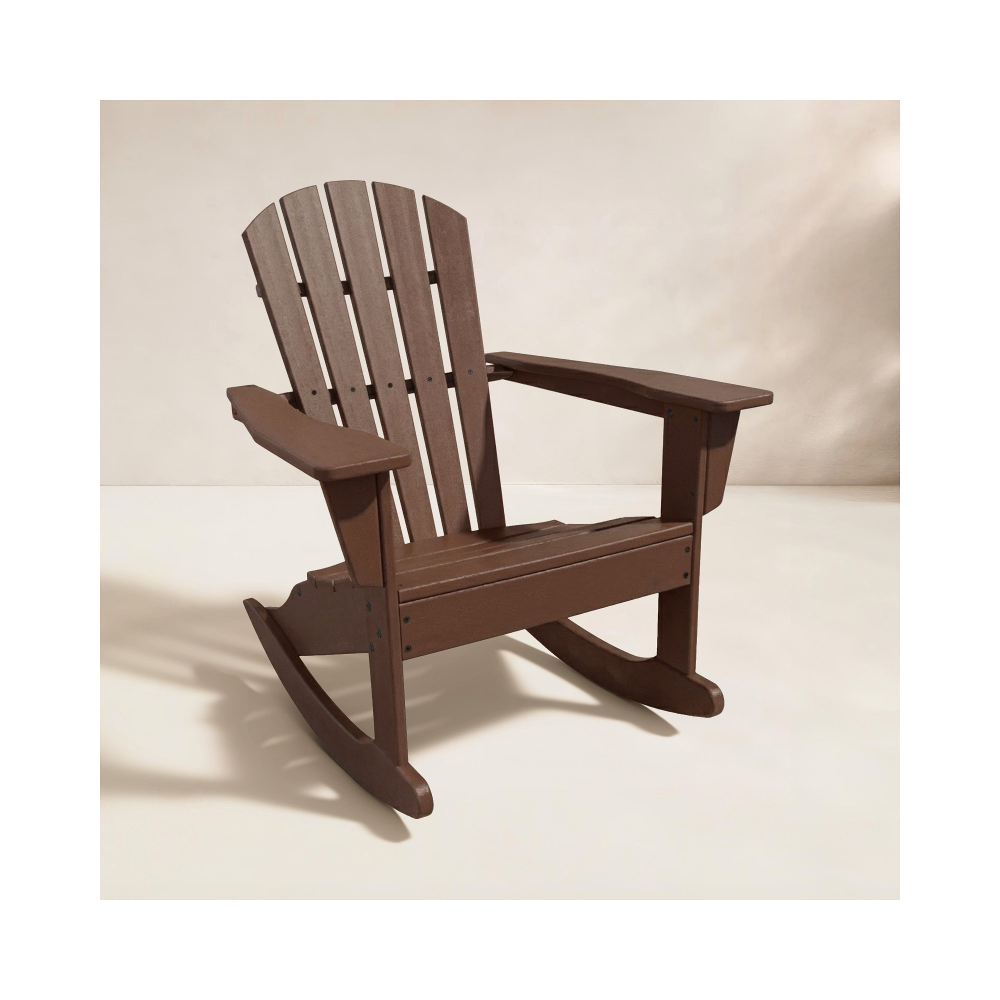 POLYWOOD Palm Coast Adirondack Rocking Chair, Mahogany
