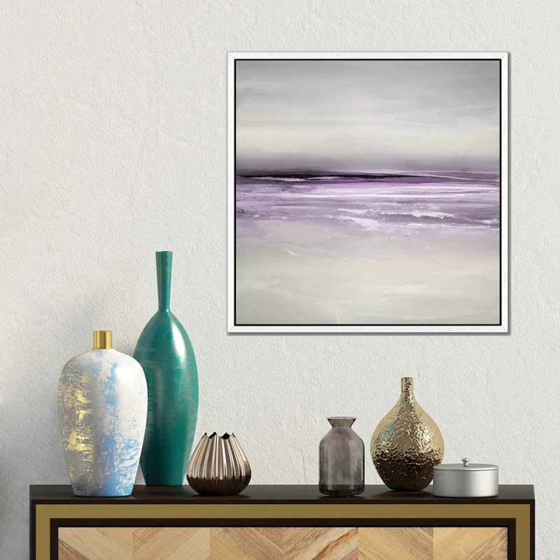 Sunlit Horizon Iii by Maggie Olsen - Wrapped Canvas Panoramic Print, White Floater Framed, 45.72 cm H x 45.72 cm W