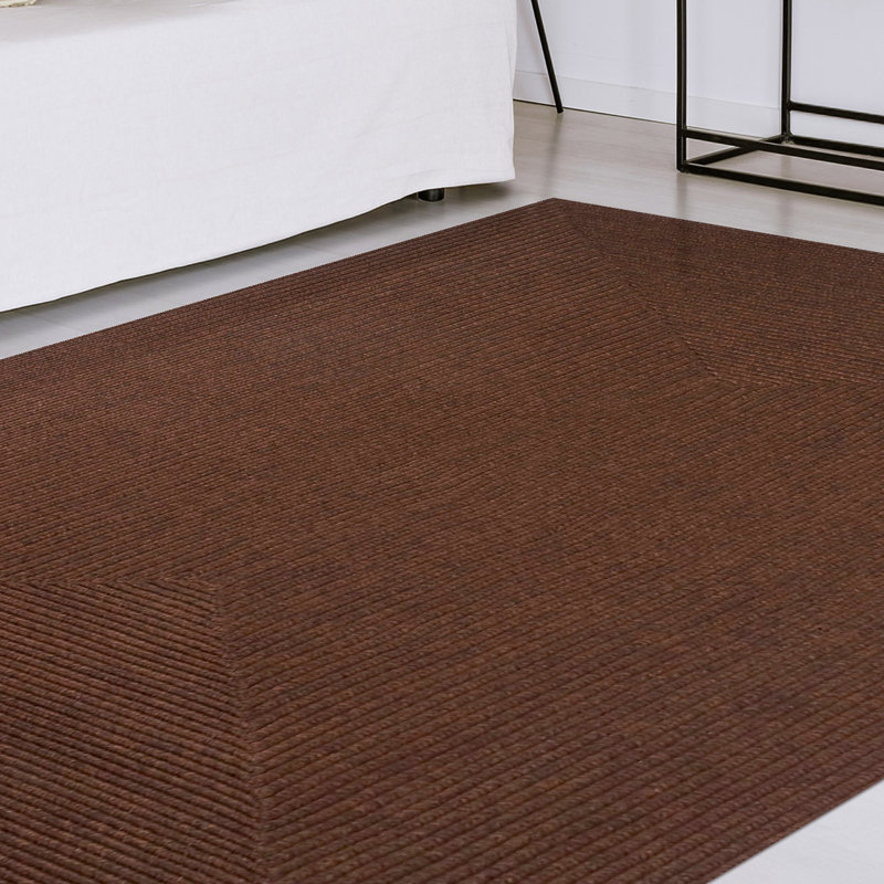 Tapis intérieur / extérieur vert tressé à la main Neufeld, Rectangulaire 3 pi x 5 pi
