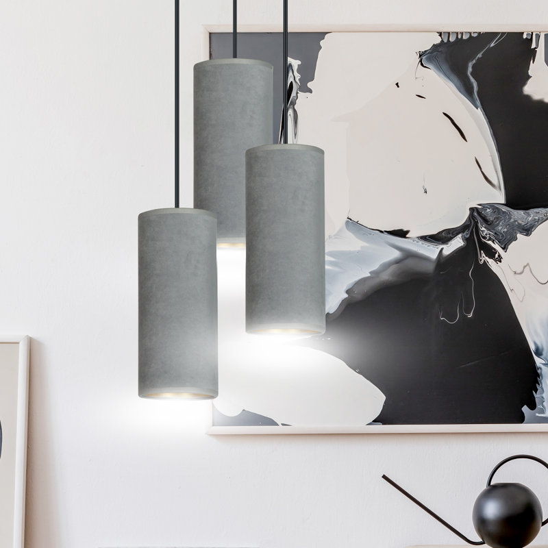 Ealidh 3 - Light Steel Cluster Pendant, Grey