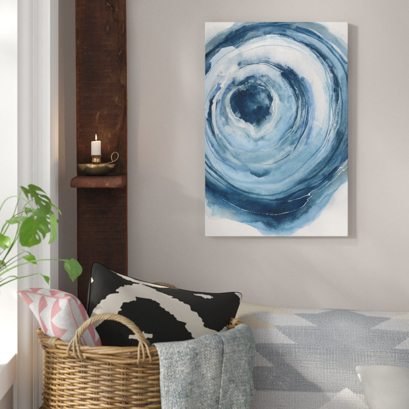 «Watercolor Geode III», impression, H 26 po x l 18 po x P 1,5 po, Toile avec cadre noir