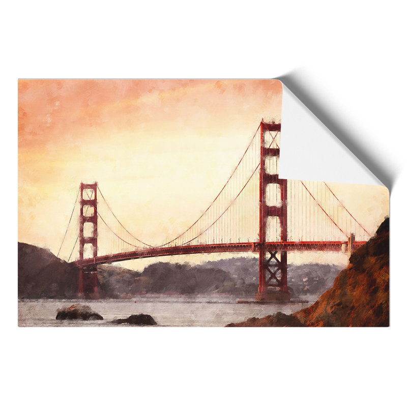 Golden Gate Bridge Painting - Frameless Print, 30cm H x 42cm W x 0.1cm D