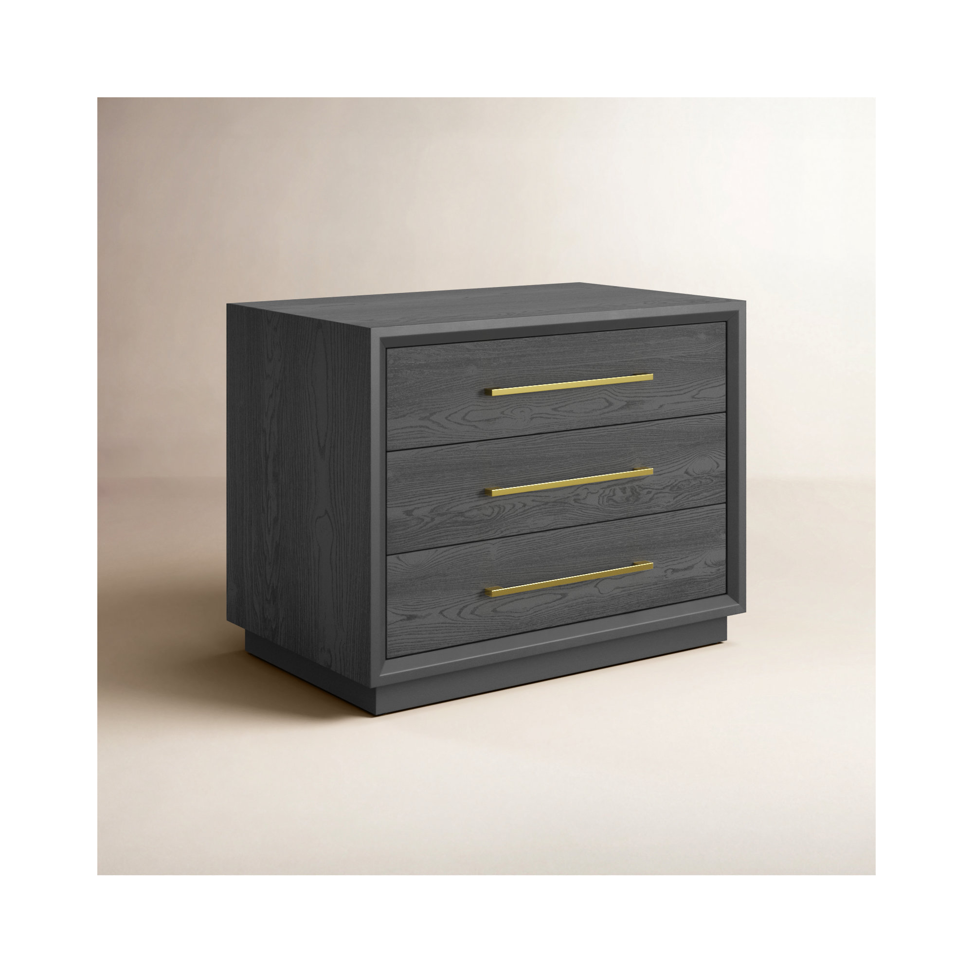Langley 3 - Drawer Nightstand, Gray