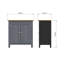 Daris 2 Door Compact Sideboard Buffet Storage Cabinet. 65cm Wide. Polished Chrome Handles.-840358497