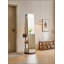 Miroir rotatif pleine grandeur avec portemanteau, miroir de rangement autoportant en bois massif pour le salon de la chambre à coucher