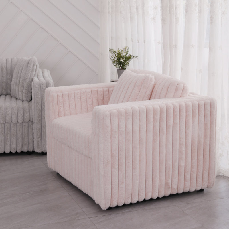 Canapé simple 44,9 po Modular Modern, Rose