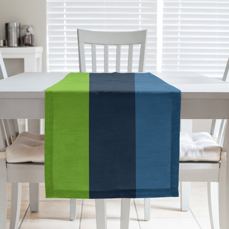 Minnesota Basketball Table Runner, 72" L x 16" W, Aurora Green/Navy/Blue, Poly Twill