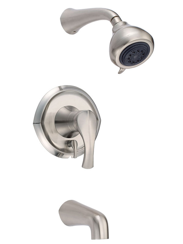 Robinet de baignoire et douche thermostatique Corsair, Nickel brossé