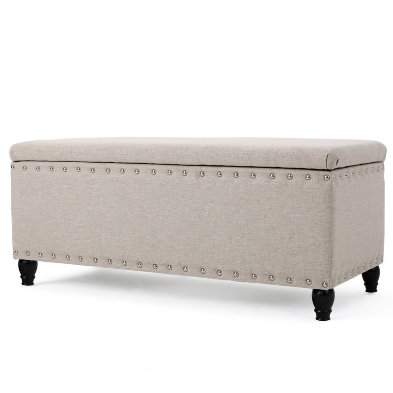 Storage In Dark Brown Birch Legs And Fabric For Dressing Table Area, 17.88"D X 41.02"W 17.88"H Blue, With, Wheat
