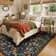  Floral Vintage Washable Black Area Rug with Non Slip Backing - Low Pile Durable Carpet for Living Room, Bedroom, Dining Room or Office Decor