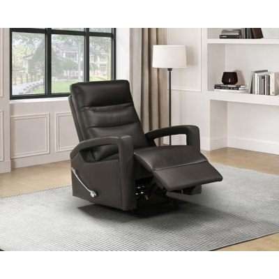 Fauteuil inclinable, cuir brun foncé et similicuir