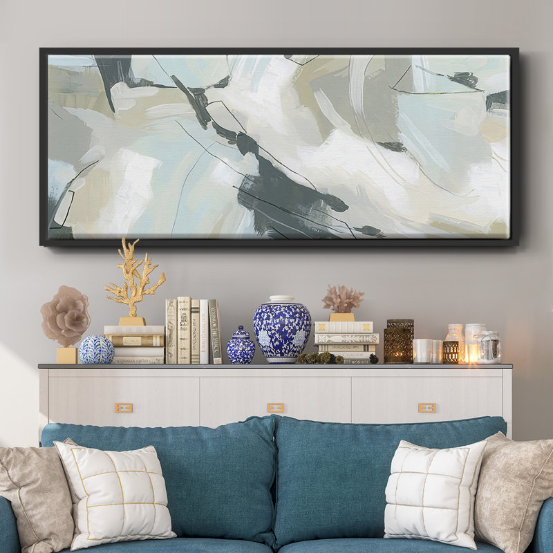 Shadow Cycle V - Framed Canvas, 12" H x 30" W