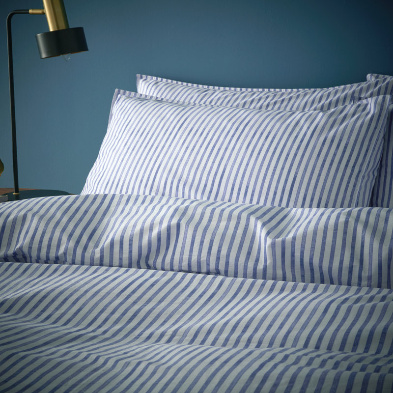 Chelsea Textured Stripe 200 Thread Count Cotton Duvet Cover Set, Double Duvet Cover + 2 Standard Pillowcases