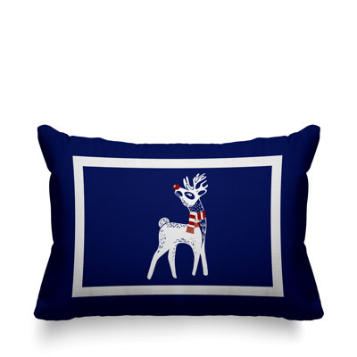 Coussin décoratif intérieur / extérieur Folk Christmas Reindeer