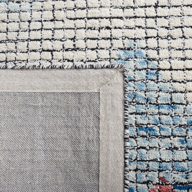 Abstract Hand Tufted Geometric Indoor/Outdoor Rug, Rectangle 5' x 8'