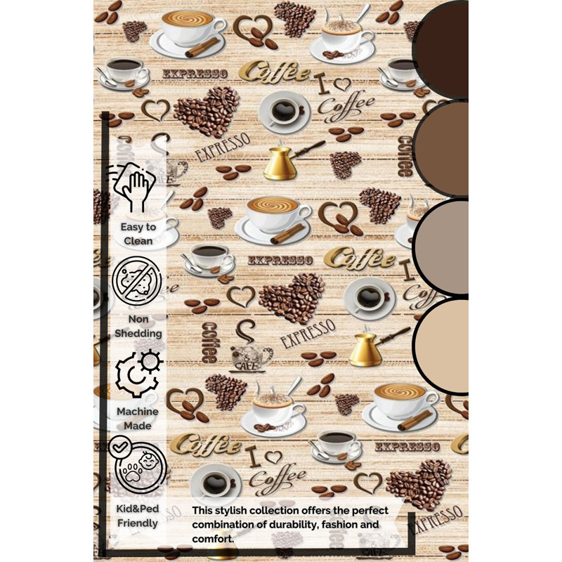 Tapis en coton Jasmyn, Tapis de couloir 3 pi 11 po x 9 pi 10 po