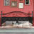 Vintage Metal Platform Bed With Premium Leather Headboard-1714446953